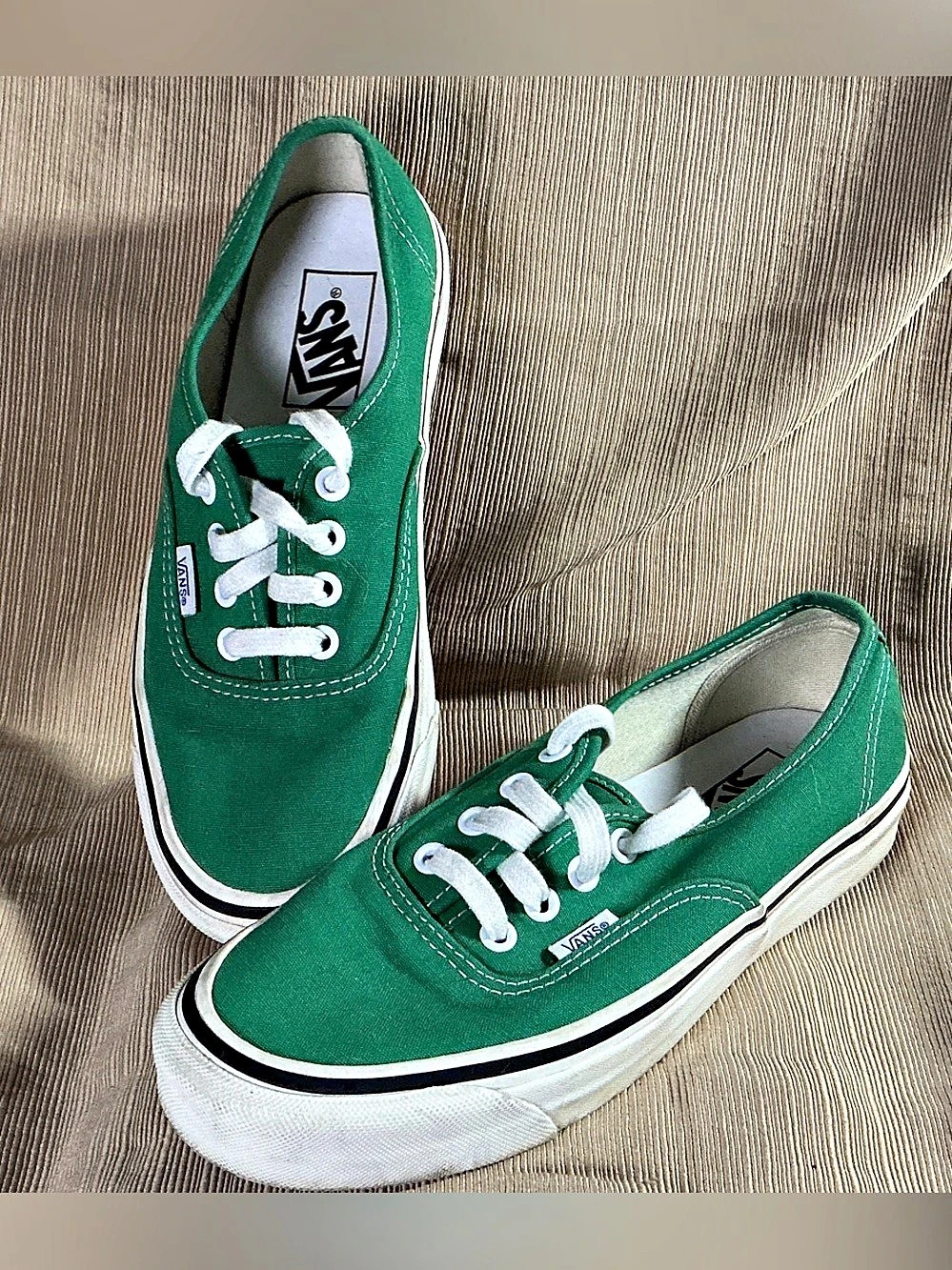 Vans Authentic Green & White Low Top Sneakers